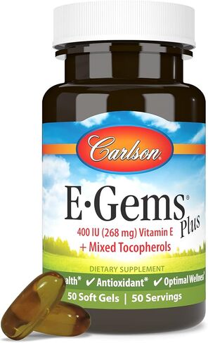 Carlson Labs E-Gems Plus فيتامين E الطبيعي، 400 وحدة دولية، 50 كبسولة هلامية in Saudi Arabia
