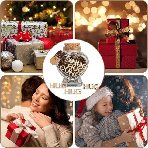 العناق في جرة، جرة العناق هدية لعيد الحب/عيد الميلاد/الذكرى السنوية/عيد الميلاد/عيد الشكر. هدايا حروف خشبية مقطوعة من HUG للآباء والأقارب والأصدقاء. (HUG (زجاجة على شكل قلب)) in Saudi Arabia