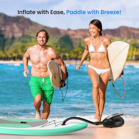 Serene Life Digital Electric Air Pump Compressor - 110W 12 Volt Quick Air Inflator w/LCD, 0-16 Adjustable PSI - for Water Sport Inflatable SUP Stand Up Paddle Board - SereneLife SLPUMP20 in Saudi Arabia