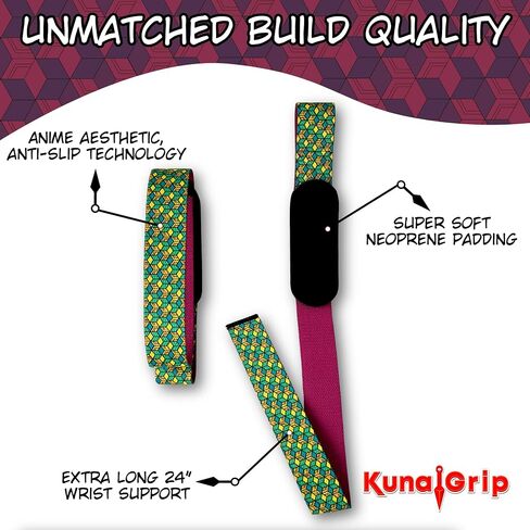 Anime Lifting Straps - Padded Wrist Straps for Weightlifting, Bodybuilding, Gym Workouts, Powerlifting, Deadlifts & Fitness (Soft Cotton 23.5 inch, 1 Pair) in Saudi Arabia