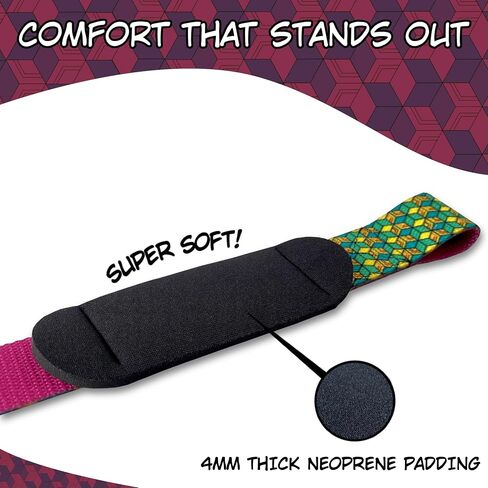 Anime Lifting Straps - Padded Wrist Straps for Weightlifting, Bodybuilding, Gym Workouts, Powerlifting, Deadlifts & Fitness (Soft Cotton 23.5 inch, 1 Pair) in Saudi Arabia