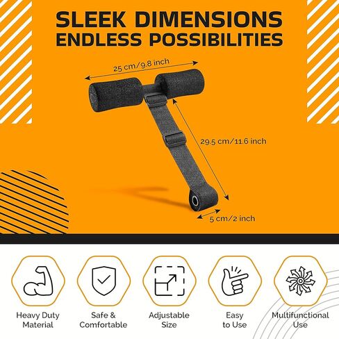 حزام تجعيد أوتار الركبة من Nordic يحمل 320 رطلاً - حزام كاحل قوي ومتين يعمل على تحسين عمليات الجلوس والقرفصاء والعضلات الأساسية وعضلات البطن. تصميم مرساة باب قابل للتعديل، تركيب سريع وسهل، معدات لياقة بدنية منزلية محمولة in Kuwait