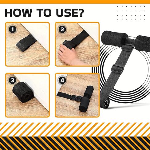 حزام تجعيد أوتار الركبة من Nordic يحمل 320 رطلاً - حزام كاحل قوي ومتين يعمل على تحسين عمليات الجلوس والقرفصاء والعضلات الأساسية وعضلات البطن. تصميم مرساة باب قابل للتعديل، تركيب سريع وسهل، معدات لياقة بدنية منزلية محمولة in Kuwait