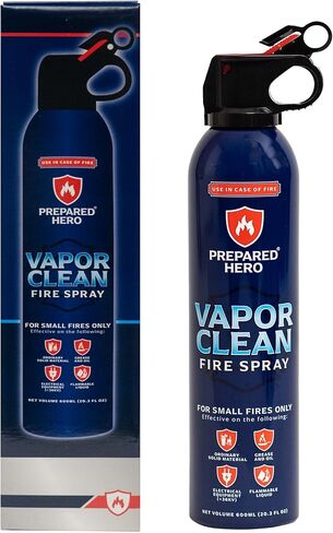 رذاذ حريق Vapor Clean من شركة Ready Hero - عبوة من 4 قطع - طفاية حريق محمولة للمنزل والسيارة والجراج والمطبخ - تعمل على الأجهزة الكهربائية والشحوم وحرائق البطارية والمزيد - صغيرة الحجم وسهلة الاستخدام in Kuwait