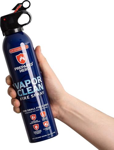 رذاذ حريق Vapor Clean من شركة Ready Hero - عبوة من 4 قطع - طفاية حريق محمولة للمنزل والسيارة والجراج والمطبخ - تعمل على الأجهزة الكهربائية والشحوم وحرائق البطارية والمزيد - صغيرة الحجم وسهلة الاستخدام in Kuwait