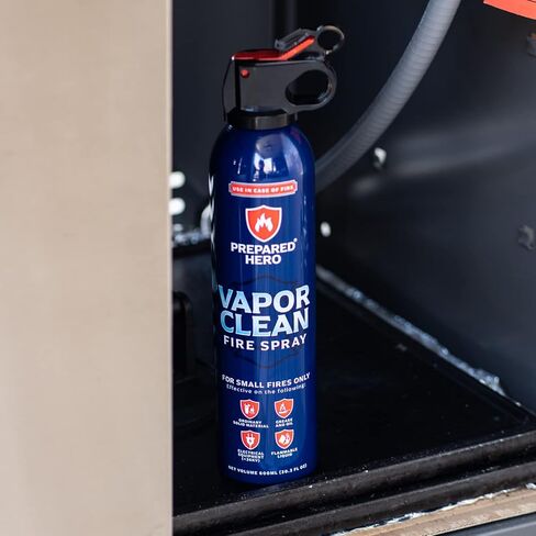 رذاذ حريق Vapor Clean من شركة Ready Hero - عبوة من 4 قطع - طفاية حريق محمولة للمنزل والسيارة والجراج والمطبخ - تعمل على الأجهزة الكهربائية والشحوم وحرائق البطارية والمزيد - صغيرة الحجم وسهلة الاستخدام in Kuwait