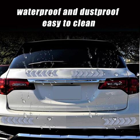 24 PCS Arrow Reflective Stickers, Rear Bumper Safety Warning Stripe Sticker, Night Visibility Waterproof Adhesive Decals, Guidance Decoration, Universal for Car, Motorcycle (Fluorescence Green) in Kuwait