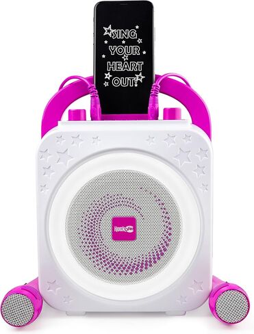 جهاز روك جام كاريوكي بلوتوث قابل لإعادة الشحن مع حلقة ضوئية و2 ميكروفون in Kuwait