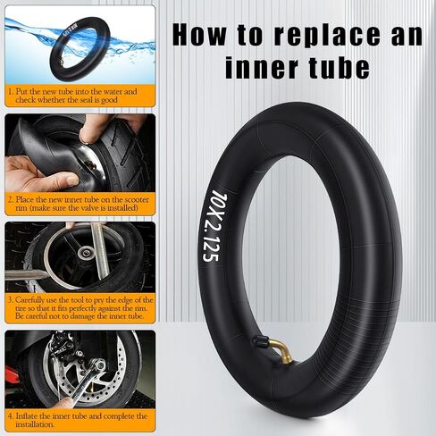 عبوتان من الأنبوب الداخلي، إطارات أنابيب داخلية مقاس 10 × 2.125 (10 بوصة)، إطار مطاطي سميك بديل مع 2 × عصا إطار للدراجات البخارية الكهربائية ودراجات الغاز ودراجات الجيب ودراجات التنقل in Kuwait