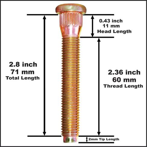 60mm Long Extended Wheel Studs Wheel Bolts Compatible with Infiniti G35 m12x1.25x60 Year 2003-2008 1 Set (Pack of 10) in Kuwait