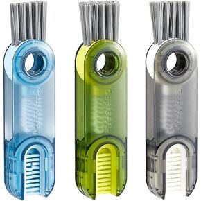 Multi-Purpose Bottle Cleaner, Insulated Cup Crevice Brush and Micro lid Brush to Easily Clean Bottles, Mugs and Cups - 3-in-1 Small Cleaning Brush Set (3 Pack)