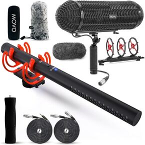 Movo X3-II XLR بندقية ميكروفون و BWS1000 Wind Blimp Bundle-مجموعة الصوت الاحترافية للفيلم