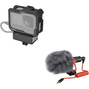 Bundle: SmallRig Hero 13 / Hero12 / Hero11 / Hero 10 / Hero 9 Black Cage for GoPro and SmallRig Shotgun Mic for Camera