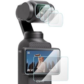 Suoman 6 Pack for DJI Osmo Pocket 3 Camera Lens Protector and Screen Protector, 9H Hardness Ultra Clear Scratch Resistant Tempered Glass Protective Film