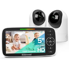 Kidsneed 5" Split Baby Monitor with 2 HD 720P Cameras