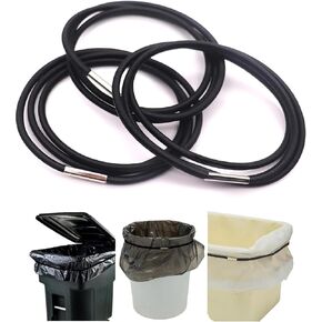 Trash Can Rubber Bands Set of 3, Black, Blue, Grey, Fits 13 to 30 Gallon Trash Cans,Homewares Colorful Litter Box Bands Good for Home Office School Indoor and Outdoor