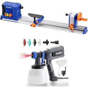 SainSmart Benchtop Wood Lathe + 700W HVLP High Power Electric Spray Paint Gun