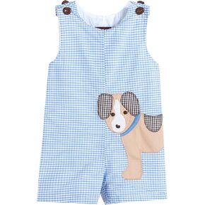 Baby Boys Applique Shortall Overalls Romper