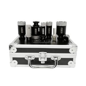 Diamond Core Drill Bit Set Hole Saw Kit for Porcelain Tile Ceramic Tile Marble Granite Stone Size of 3/4" 1-1/8" 1-3/8" 1-3/4" 2" with 20mm Finger Milling Bit and 2 Adapters