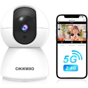 WiFi Camera Wireless Indoor,2K Home Security Camera,360° Pan/Tilt Pet Camera for Dog Cat,Compatible with Google Assistant & Alexa,Night Vision,2-Way Audio,Motion Detection,TF Card & Cloud Storage