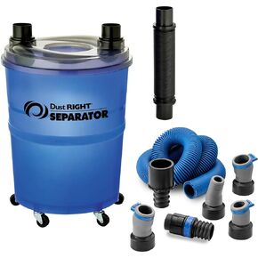 Complete Dust Collection Kit FlexiPort Power Tool Hose (3'-12') with Click-Connect, Cyclone Dust Separator with 36'' Flex-Form Hose, and 10-Gallon Translucent Bucket for Woodworking