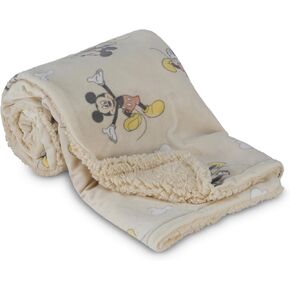 Disney Character Fuzzy Double Sided Mink and Sherpa Baby Blanket, Ultra-Soft and Plush Mink Sherpa Newborn Throw for Infants, Measures 30x40 (Mickey, Minnie, Pooh, Dumbo)