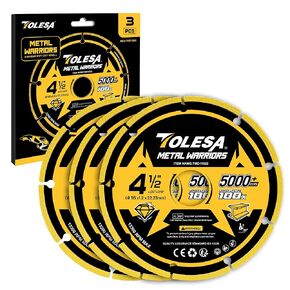 TOLESA Diamond Cutting Wheel 4 1/2 x 7/8 Inch for Metal, Cut Off Wheel with 5000+ Cuts on Rebar, Steel, Iron and INOX