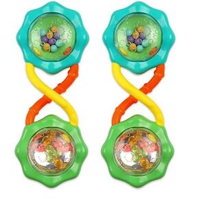 Bright Starts Rattle & Shake Barbell Toy, Ages 3 Months and Up Green (Pack of 2)