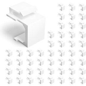 VCE 50-Pack Blank Keystone Jack Inserts (UL Listed) for Keystone Wall Plate and Patch Panel - White