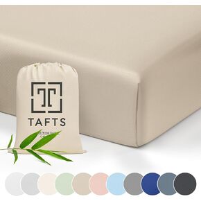 Tafts Crib Sheets, 100% Viscose derived from Bamboo Fitted, Girls, Boys & Unisex, 8 Inch Deep Pocket, Standard Crib & Toddler Mattress, Cooling, Soft, 360 Elastic, Lifetime (28 x 52 Slate Blue)
