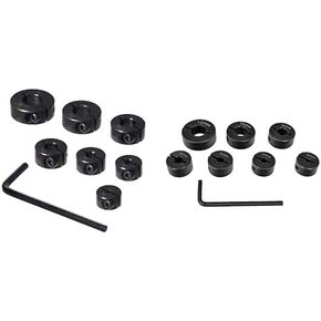 Powertec 7 قطع الإمبراطورية والمترية مجموعات توقف بتات مع Allen Wrench - 1/8 "، 3/16" ، 1/4 "، 5/16" ، 3/8 "، 7/16" ، 1/2 "