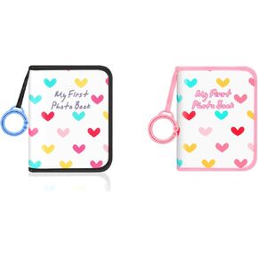 Baby Photo Book Holds 42 4x6 Photos, My First Photo Book for Baby or Toddlers, Love" Baby Photo Album Soft Cloth Family Book, Cute Book Gift for Babies Shower Newborns Family Photos（Black&Pink）