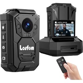 WD9 2K Body Mounted Camera,128G GPS Body Cam with Remote Control,3500mAh Battery for 16hours Video Recording, Waterproof Body Worn Cam with LED Light for Outdoor, Law Enforcement, Travel