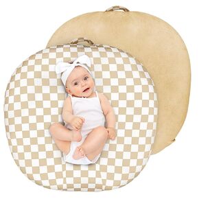 Newborn Lounger Cover, Soft Comfortable Baby Lounger Cover, 1 Pack Reversible Removable Slipover for Infant Lounger Pillow, Green Checkered (Lounger not Included)