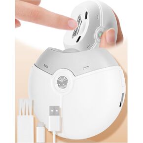 OUKEELAR Electric Automatic Nail Clipper & Trimmer 2 in 1 with Nail Clip Storage,Rechargeable Premium Heavy-Duty Quiet Nail Polisher with Safety LED Light for Professional Manicure & Trimming