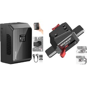 NEEWER Mini V Mount Battery PS099EP, 6800mAh 99Wh 14.5V V Lock Battery with 100W PD Fast Charging, Dual USB C/D Tap/BP/USB A/Dual DC Ports/OLED Screen, Mini V Mount Battery Plate Included