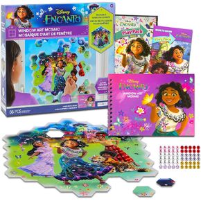 Encanto Puzzle Window Art Mosaic - Encanto Puzzle Bundle with 66 Pc Reusable Window Puzzle Clings, Stickers, More | Encanto Puzzle Window Decal