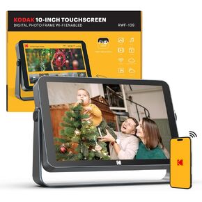KODAK Wireless Digital Picture Frame with 4000mAh Battery Powered,10.1 Inch 1920x1200 G+G IPS Touch Screen Digital Picture Frame, 32GB Storage, Auto-Rotate, KODAK APP, Gifts for Women