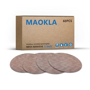 25 Pcs 9-Inch Mesh Sanding Discs, 60-180 Grit, Hook and Loop, Low-Dust Drywall Sandpaper for Electric Sanders, Pole Sanders & Dustless Drywall Sander with Vacuum