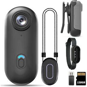 Action Mini Body Camera 128G with Audio & Video Recording - 4K Personal Civilian Wearable Small Cam - Tiny Pocket Vlogging Portable Hands Free Worn POV Recorder - Travel Pets Baby Family in Kuwait