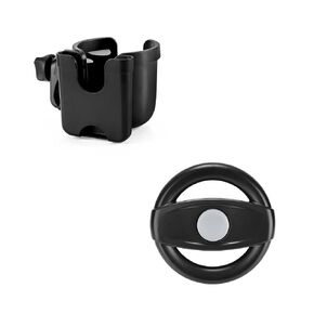 Accmor Stroller Cup Holder+Stroller Steering Wheel Bundle Set, Baby Stroller Accessories