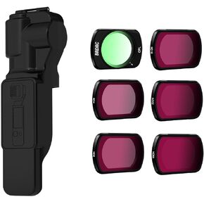Pocket 3 Protective Cover Case & ND Filters Set, Gimbal Lens Cap Screen Protector and 6 Pack ND Filters (CPL, ND4 - ND64) for for DJI Osmo Pocket 3 Creator Combo Accessories(Black)