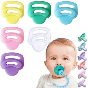 6 Pack Silicone Pacifier Clip Adapter Ring for Philips Avent Soothies, 100% Food-Grade Silicone Binky Clips Holder Adapter Rings Competible with Avent Soothie, BPA-Free Soft Flexible Safe Durable