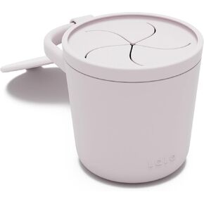 Lalo Snack Cup - Mess-Free Silicone Snack Cups for Toddlers & Babies with Detachable Lid, BPA-Free Baby Snack Containers, Fits Most Stroller & Car Seat Cup Holders, Dishwasher Safe, Lavender