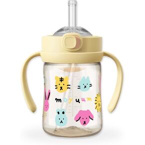 One Touch Straw Cup (Friends Edition) Sippy Cup with Straw with Handle for Baby, Toddlers Spill-Proof Leak-Proof One Touch Design, PPSU, BPA Free (Yellow_9oz)