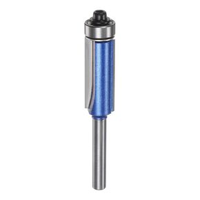 HARFINGTON Flush Trim Router Bit 6mm Shank 1/2" Dia 1.2" Cutting Depth Top Bearing Flush Straight Cut Trimming Router Bits Carbide for Particle Board Plywood MDF Woodwork, Silver Blue
