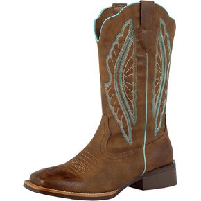 SheSole Square Toe Cowboy Boots For Women Wide Calf Ladies Fashion Western Cowgirl Boots
