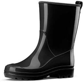 HISEA Women's Mid Calf Rain Boots Waterproof Garden Shoes Anti-Slipping Rainboots for Ladies with Comfort Insole Rubber Wellies Short Rain Shoes Outdoor Work Boots