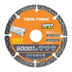 5" Diamond Cutting Wheel with 7/8" Arbor, Metal Cut Off Wheel, Carbide Cutting Wheel for Angle Grinder, 5000+ Cuts on Rebar, Steel, Iron, and INOX