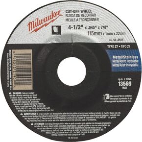 MILWAUKEE ELECTRIC TOOL 49-94-4505 Type 27 Cut-Off Wheel 4-1/2" x .045" x 7/8"